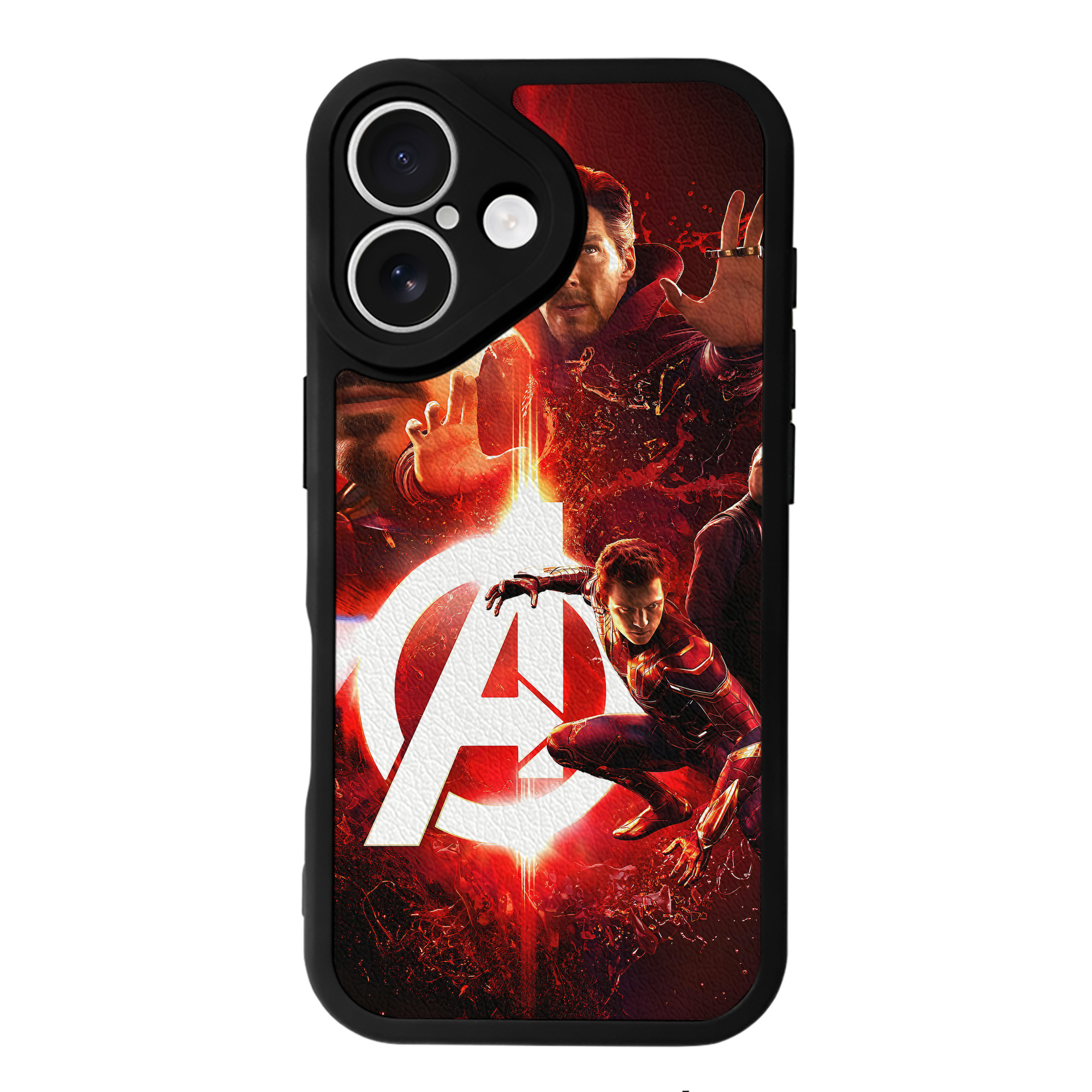 （画像用） アベンジャーズ The Avengers 【iPhone 16シリーズ対応】シリコンスマホケース（レザー調） 材質：シリコン